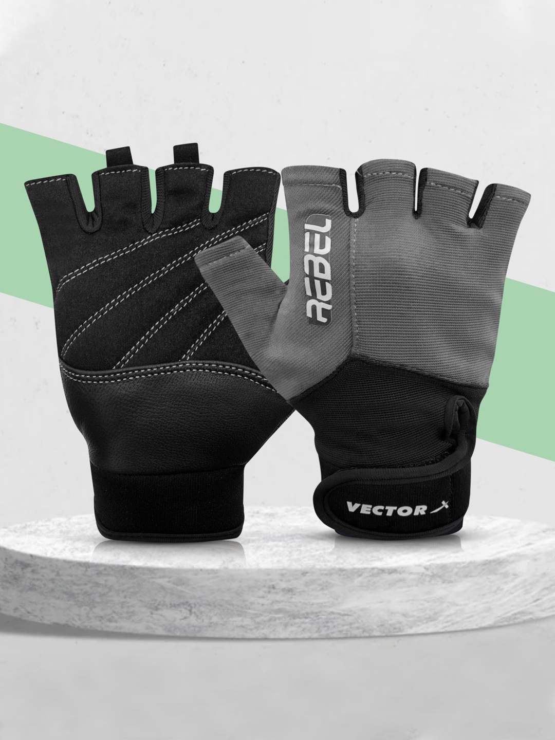 Vector X Rebel Unisex Workout Weight Lifting Gloves for Men and Women with Wrist Support,Fingerless Grip for