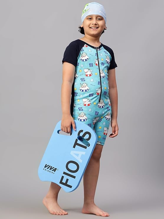 VIVA SWIMMING Half Sleeves Swimwear Suit Costume for Kids For Practicing Swimming, Diving, Cycling, Aerobics