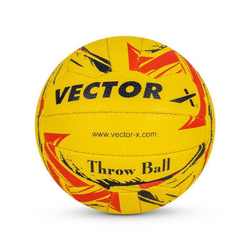 Vector X 18 Panels Rubberized High Grain Textured Surface Hand Stitched Throw Ball with Latex Bladder, Yellow-Red, Size 4, Suitable for Match and Training for Adut and Kids 10-14 Years