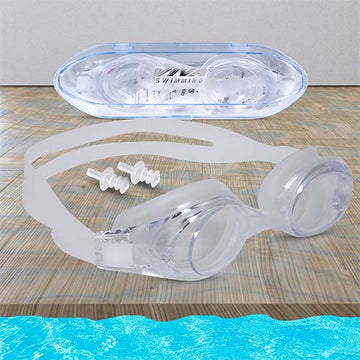 Viva Swimming Flex 3D Ergonomic Design Anti Fog & Crystal Clear View Silicone Swimming Goggle| Anti-Slip & Adjustable Straps| Case Packing (Black)