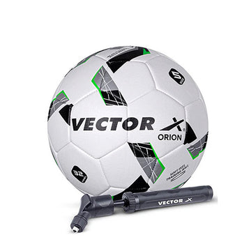 Vector X Orion TPU with SR Bladder Machine Stitched Indoor Outdoor Water-Resistant Football + Pump + Free Air Needle, Suitable for Match and Training  Adults 15+ Years Boys Size 5