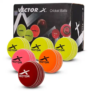VECTOR X Wind Ball Cricket Synthetic Ball Pack of 6 | Soft Practice Cricket Balls for Coaching, Backyard Games & Training