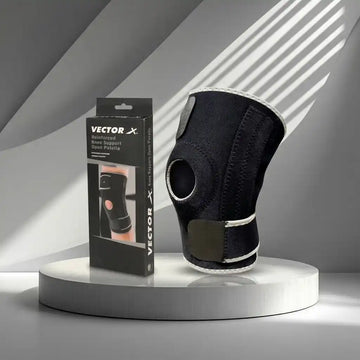 Vector X VNS-7205 Open Patella Knee Support Pair for Men & Women | Neoprene Knee Brace for Knee Pain Relief, Gym, Running, Squats, Powerlifting & Sports