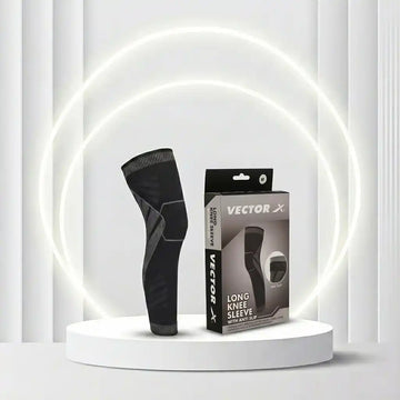 Vector X Long Knee Sleeve with Anti-Slip Compression | Knee Support for Sports, Running, Gym, Arthritis & Recovery