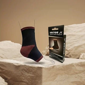 Vector X VNS-005 Unisex Elastic Ankle Support | Compression Ankle Sleeve for Pain Relief, Sports Injury Recovery, Sprain Support & Daily Stability