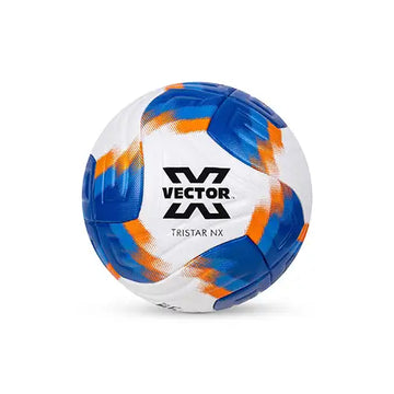 VECTOR X Tristar NX Thermo Bonded Football Size 5 with Air Pin | Professional PU Soccer Ball for Training & Match Play | Water-Resistant 8 Panel Design