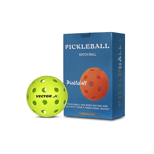 Vector X Pickleball-Softer Feel Recreational & Club Play Pickleball for Tournament and Competition, Perfectly Balanced, High Bounce True Flight, Ideal for All Skill Levels (Pack of 6)