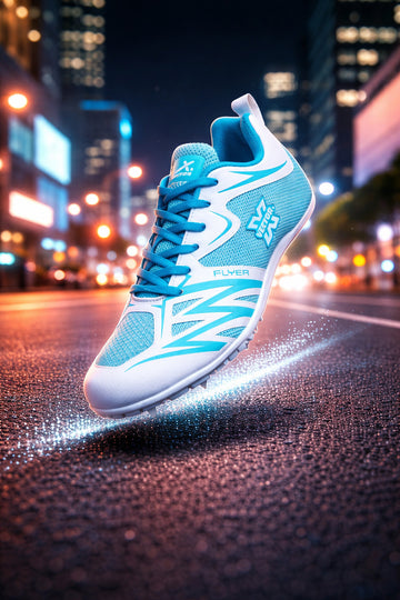 Vector X Flyer Track Spike Running Shoes for Men | Lightweight Knitted Upper, TPU Plate with 8 Removable Spikes, Racing & Sprint Training Shoes