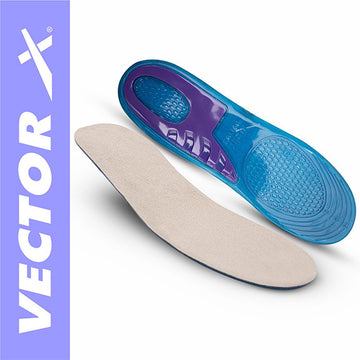 VECTOR X SP-023 Dual Gel Shoe Insole Silicone Arch Extra Soft Blue Pack Of 1 Pair