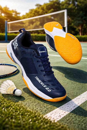 Vector X Trackle 2.0 Unisex Badminton Shoes | Lightweight Court Shoes with Rubber Grip, TPU Support & Cushioned Comfort