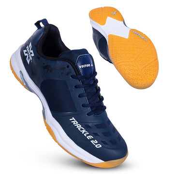 Vector X Trackle 2.0 Unisex Badminton Shoes|Indoor Outdoor Court Sneaker|Breathable Mesh with TPU Fusing Upper + Rubber Outsole for superior grip|Boots for Men Women Adult Youth