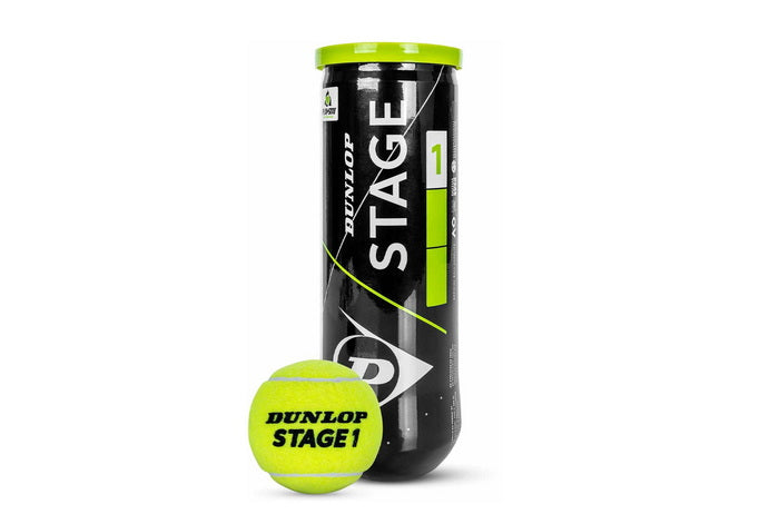 Dunlop Stage 1 Green Tennis Ball for Junior Players | 25% Slower