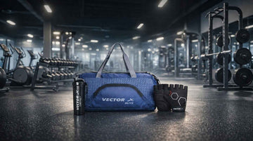 Vector X Blitz Gym Bag Combo for Men ll Gym Bag, (600 ML) Black Bottle, Wrist Support Black Gloves (Large) ll Gym Bag & Fitness Kit & Gym Bag Combo