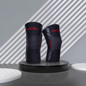 Vector X Fit Pro Elastic Knee Cap Pair for Men & Women | Compression Knee Support Sleeves for Gym, Running, Sports, Workout & Knee Pain Relief