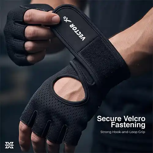 Vector X Phantom Workout Gloves for Men & Women | Gym, Weight Lifting, Cycling & Training Gloves with Anti-Slip Grip and Easy Removal