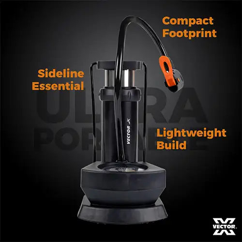 VECTOR X Metal Foot Pump With Meter For Football, Basketball, Volleyball, Bicycle Air Pump Black Pack Of 1 Pc