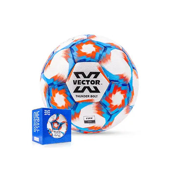 Vector X Thunder Bolt FIFA Basic Professional Match Football Size 5 – Thermofused PU 32 Panel Soccer Ball for Training & Competitive Matches