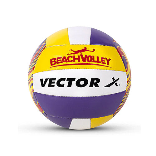 Vector X Beach Volleyball+ Free Air Pin|18 Panels|PU Material + Soft Touch Great Grip|Durable & Waterproof Indoor Outdoor Practice Match Ball|Beach, Pool, Sand Home Play Size 4