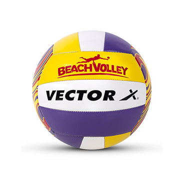 Vector X Beach Volleyball+ Free Air Pin|18 Panels|PU Material + Soft Touch Great Grip|Durable & Waterproof Indoor Outdoor Practice Match Ball|Beach, Pool, Sand Home Play Size 4