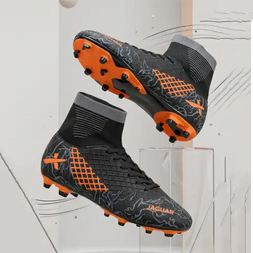 Vector X Jaguar Men’s Football Shoes with Rib Ankle Support & TPU Stud Sole for Turf and Ground Play