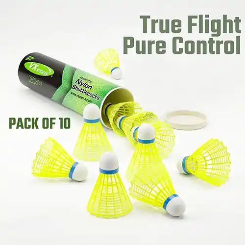 VECTOR X Flight Badminton Shuttlecock Durable EVA Base Lightweight Shuttle Pack of 10 Pcs