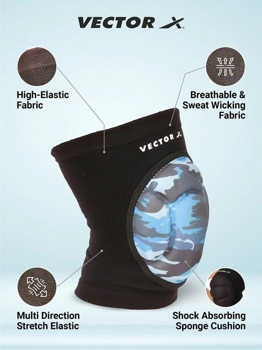 Vector X Camo Knee Support Single Piece For Sports, Pain Relief, Knee Compression Support, Exercise, Running, Cycling, Knee Cap Guard Brace Knee Support For Men And Women