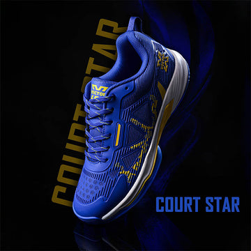 Vector X COURT STAR Badminton all Rounder Shoes with Elegant Style Breathable Mesh + TPU Film Upper|Rubber Outsole, Lightweight & Comfort Indoor Sports Shoe for boys men women Adult Youth