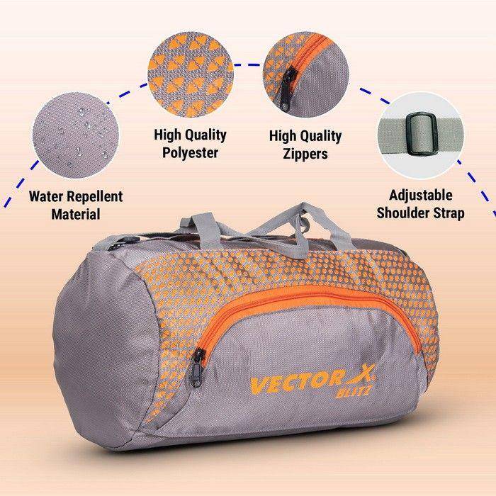 Vector X Blitz Gym Bag for Men|Gym Bag with Shoe Compartment|Gym Bag & Fitness Kit & Gym Bag