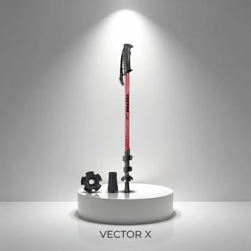 Vector X Adjustable Trekking Poles with Anti-Shock System | Lightweight 6061 Aluminum Hiking & Walking Stick with Carry Bag for Trekking, Camping & Mountaineering