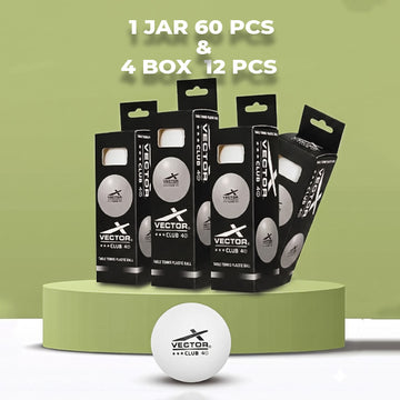 Vector X Club 3 Star Premium ABS Plastic Table Tennis Balls  High Performance TT Balls for Professional Matches and Training Ideal for Adults & Kids