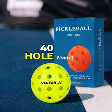 Vector X Outdoor Pickleball Balls Pack of 6 | 40-Hole High Bounce Tournament & Club Play Pickleballs with True Flight and Durable Seamless Construction