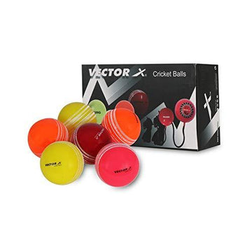 VECTOR X Wind Ball Cricket Synthetic Ball (Pack of 6)