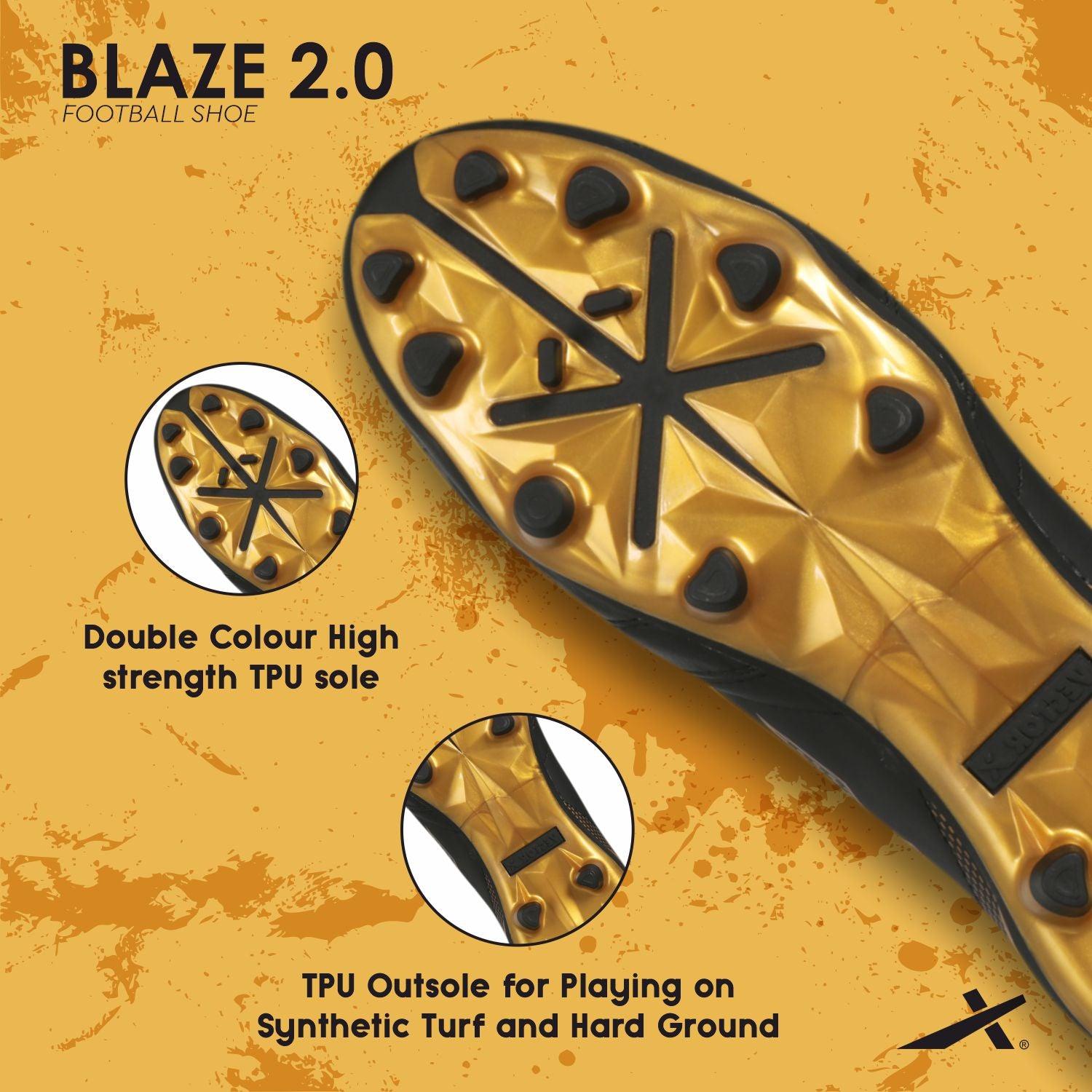 Vector X Blaze-2.0 Men's Football Shoes with TPU Sole & Secure Heel Fi