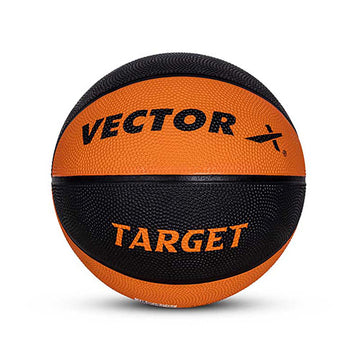 Vector X Target 8 Panel Rubberized Moulded Basketball, Indoor & Outdoor, Training, Soft Practice Basket Ball|Ideal for Kids & Adults |Suitable for All Surfaces