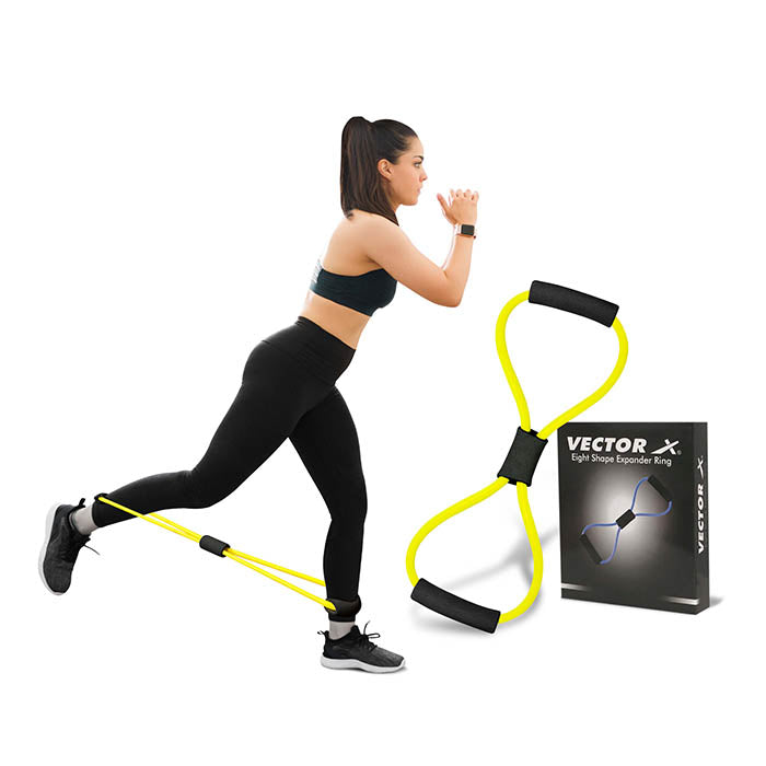 Vector X Resistance Bands, Figure 8 Exercise Bands Thermoplastic Elastomer Rubber (TPER) Material for Stretching Arms, Chest Expander, Yoga Gym Fitness Pulling Rope|Toning Tube|Gym Exercise for  Equipment for Home Workout|Ideal for Men & Women