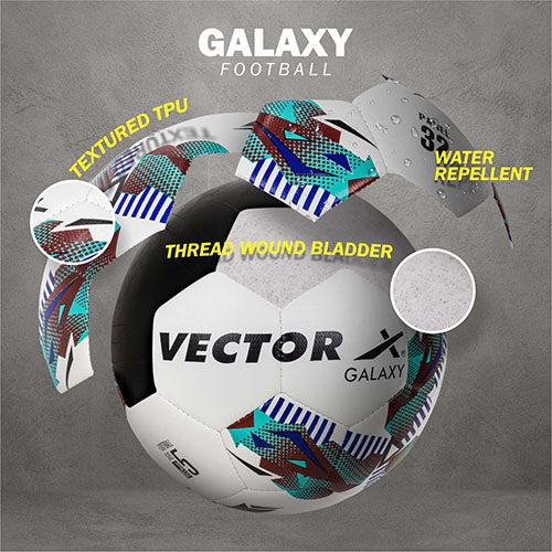 Vector X Galaxy TPU Machine Stitched Football|Training|Match |Sports|Playing |Practice|Indoor Outdoor Soccer Ball|Durable & Water-Resistant ball for Practice  Size 5