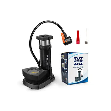 VECTOR X Metal Foot Pump With Meter For Football, Basketball, Volleyball, Bicycle Air Pump Black Pack Of 1 Pc