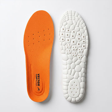 VECTOR X Super Soft Memory Form Shoe Insole PU Arch Trim To Fit (UK Size 8-12) Orange White