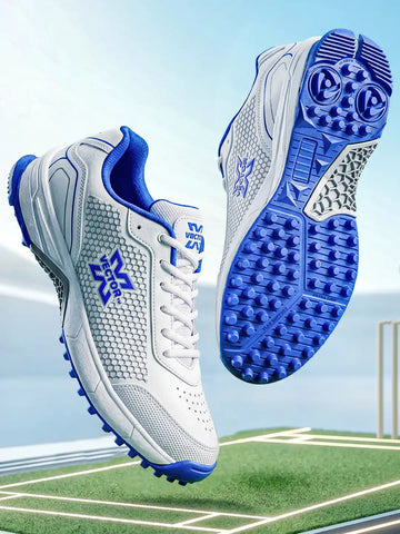 VECTOR X Hitter Cricket Rubber Spike Shoes for Men | Lightweight Synthetic Upper, Rubber Stud Outsole, Padded Ankle Support & Secure Lace-Up Velcro Fit