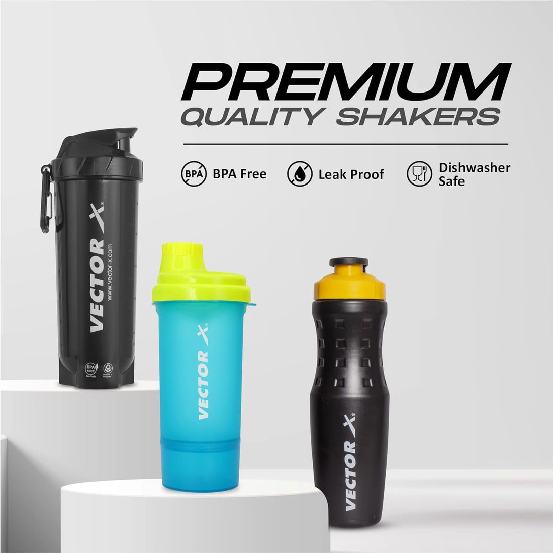 VECTOR X Energy Shaker & Active Bottle & Super Shaker (Pack of 3)