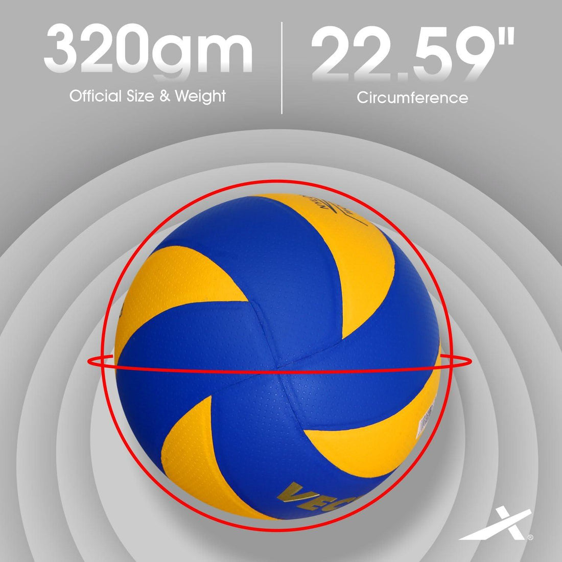 Vector X Spiro Emboss PU Pasted 8 Panels Volleyball (Size-4)