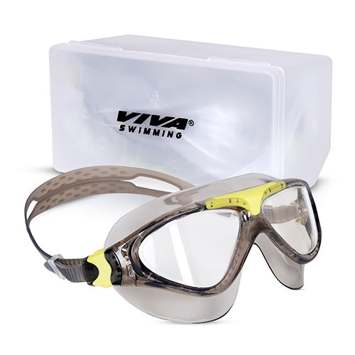 Viva Swimming VIVA-300 (Senior) Anti-Fog UV Protection 100% Silicone Professional Swimming Goggles Mask for Men, Women|Wide-Angle Vision Swim Glasses with Silicone Comfort & Double Adjustable Strap Perfect for Swimming Pool, and Outdoor Activities