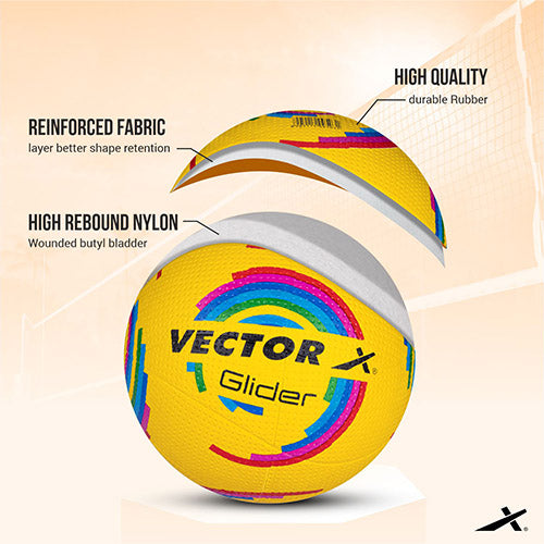 Vector X Glider Rubberized Moulded Volleyball for Indoor & Outdoor Pla