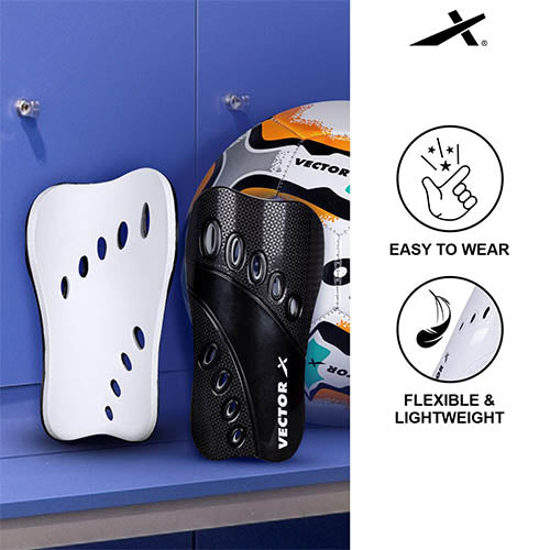 Vector X Nitrate Football Shoes Combo for Men with Shin Guards & Socks | Lightweight Studs for Turf & Training