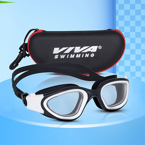 Viva Swimming Atlanta Swimming Goggles| Anti-Fog, UV Protection|One Piece Silicon|For professional Swimmer|Fully Adjustable Strap|Branded Case Packing