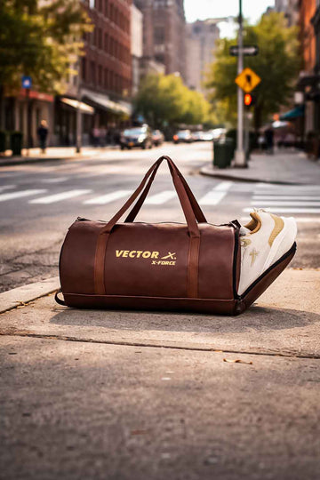 Vector X Leather Gym Bag Duffel Bag Shoulder Bag for Men and Women Carrying Gym Accessories