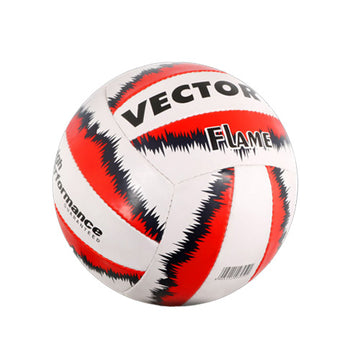Vector X 18 Panel Flame Rubber Hand Stitched Indoor/Outdoor Volleyball with Latex Bladder, White-Red-Blue, Size: 4 (Suitable for Practice/Match/Beach) + Free Air Needle