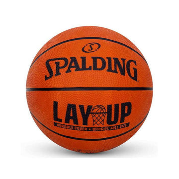 Spalding Layup 27.5" Rubber Moulded Indoor/ Outdoor Basketball + Free Air Pin Basketball (Standard,Pack of 1)
