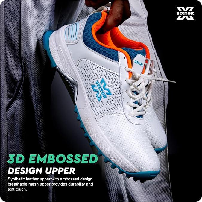 Vector X Flipper Cricket Shoes for Men's Rubber Stud, Lightweight,Performance, Comfort, and Durability Shoe for All-Round Performance