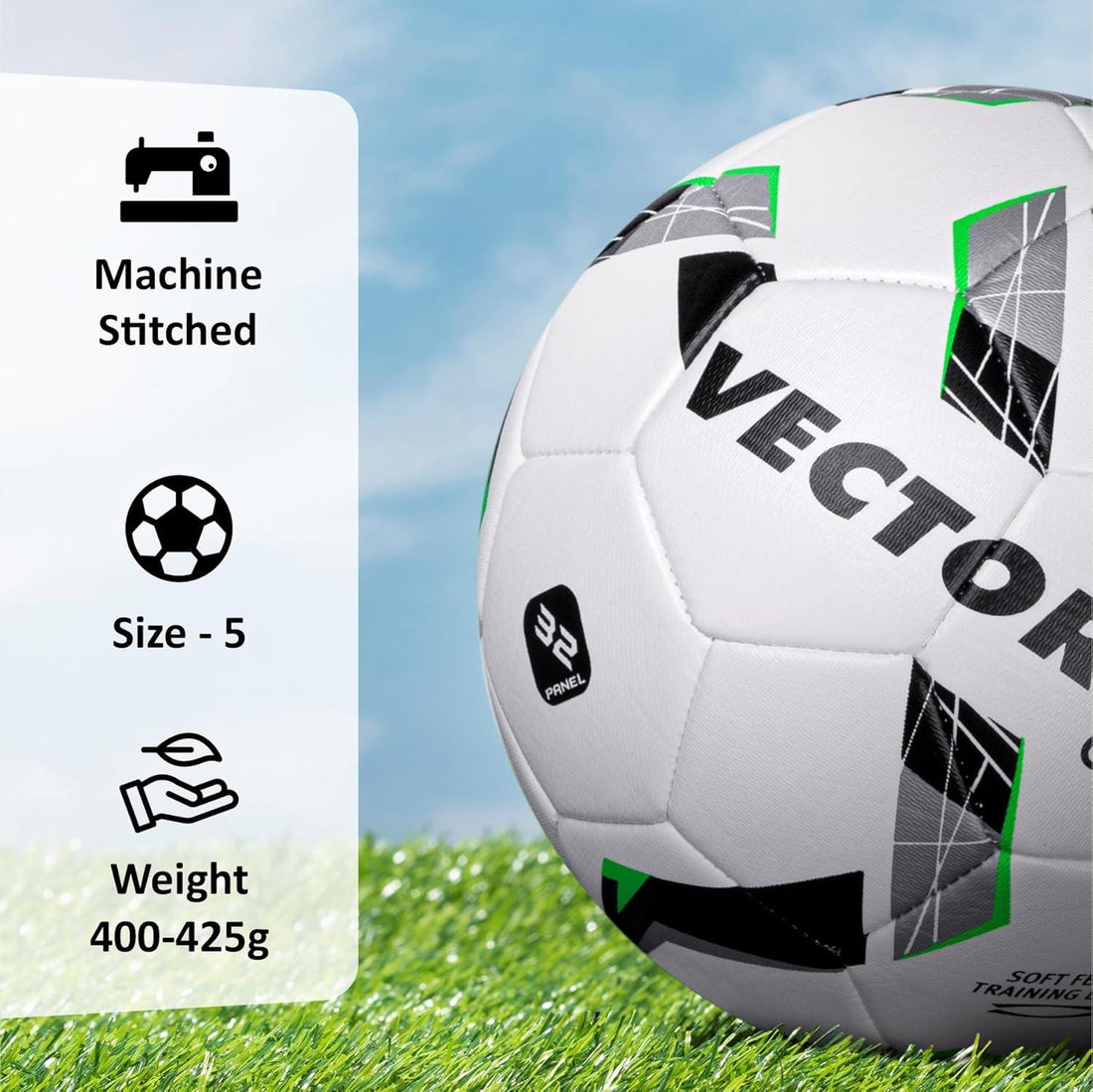 VECTOR X Orion TPU Machine Stitched | Match | Training | Practice| Professional Football - Size: 5 (Pack of 1)
